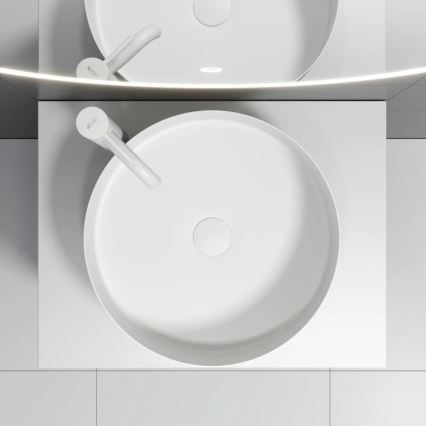 BATH DELUXE 06-040-16-01-00 - Tvättställ för bänkskiva LJORDAL Ø 40 cm rostfritt stål/matt vit