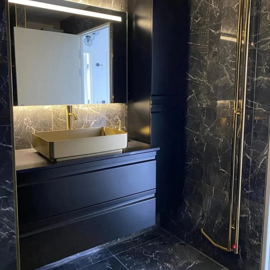 BATH DELUXE 06-052-18-70-00 - Tvättställ för bänkskiva LJORDAL 52x34 cm rostfritt stål/borstad mässing