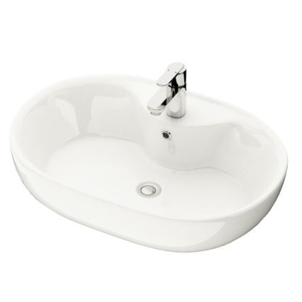 BATH DELUXE 06-060-08-11-00 - Tvättställ för bänkskiva TROMSO 59,5x41 cm keramik/blank vit