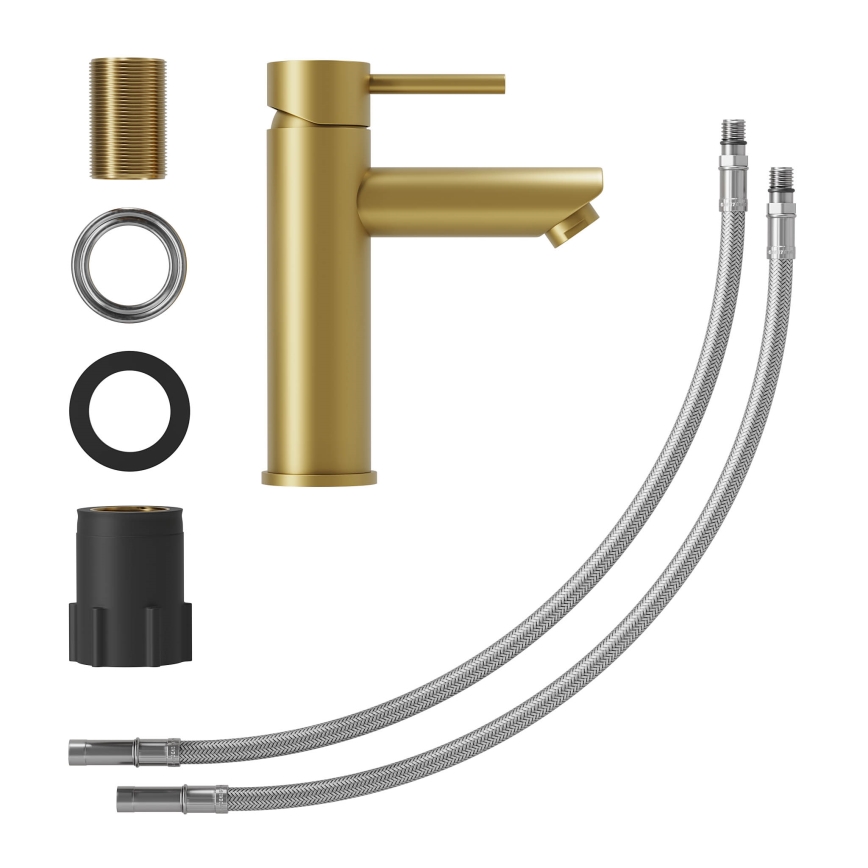 BATH DELUXE 28-017-03-70-02 - Kran till handfat RINGSTED 17,8 cm borstad mässing