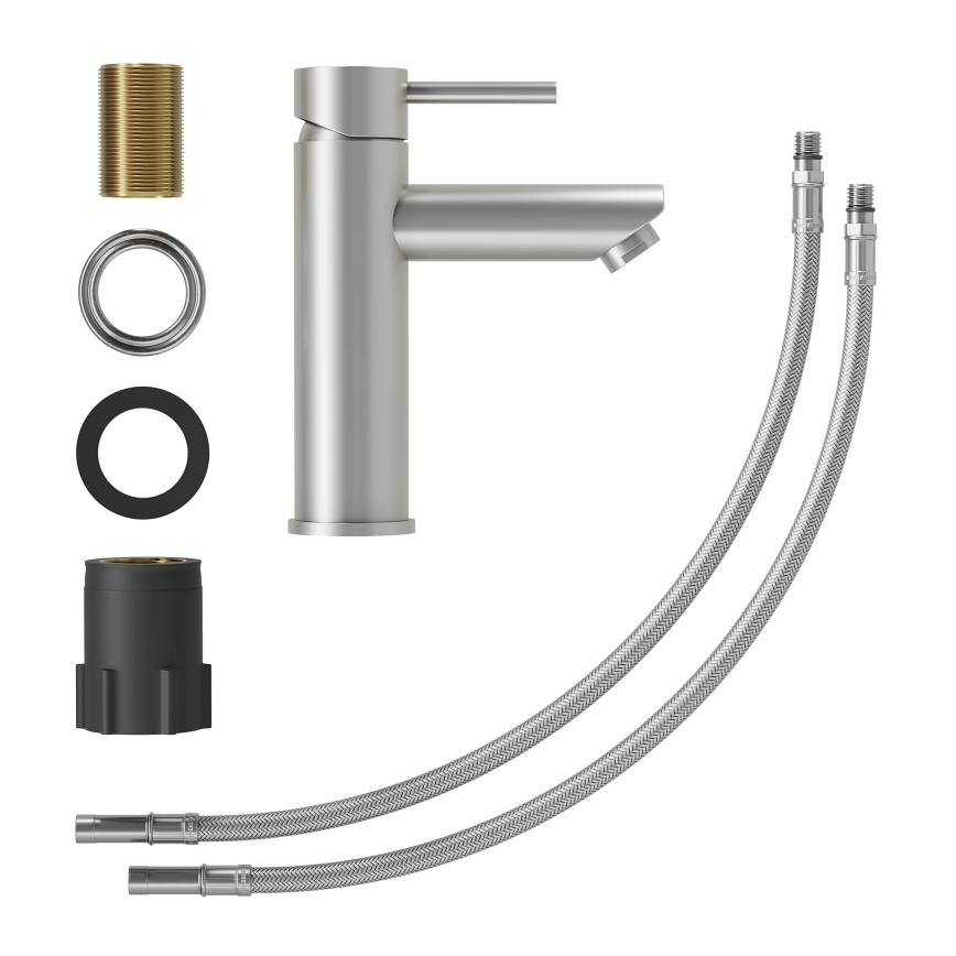 BATH DELUXE 28-017-03-71-02 - Kran till handfat RINGSTED 17,8 cm borstad rostfri