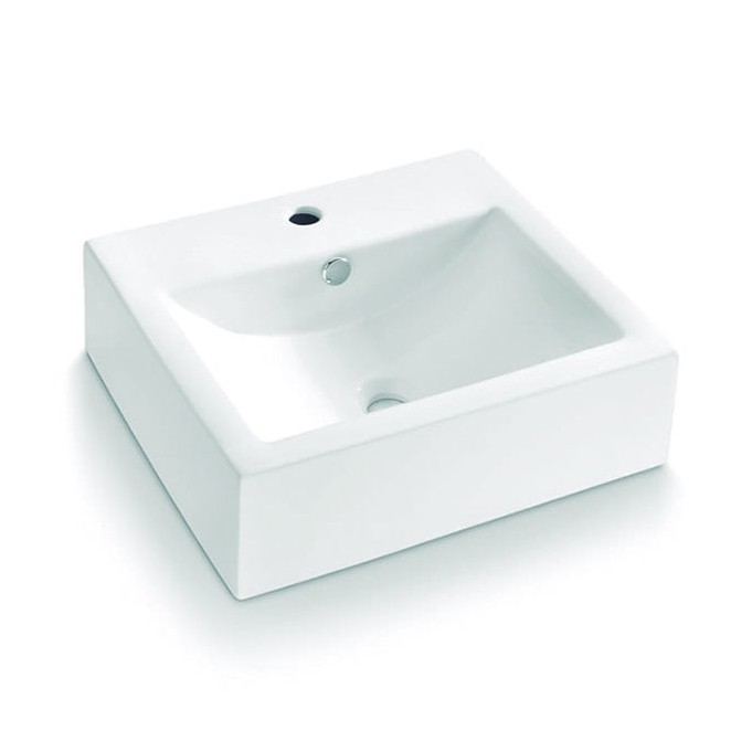 Bathco 0010 - Tvättställ för bänkskiva BOLONIA 51 x 45,5 cm porslin/vit