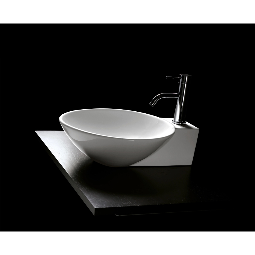 Bathco 0028 - Tvättställ för bänkskiva BAYONA 42 x 50,5 cm porslin/vit