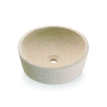 Bathco 00307 - Handfat för bänkskiva DUAL Ø 40,5 cm, sten/beige