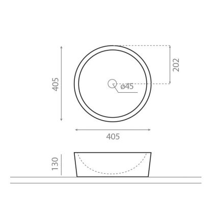 Bathco 00308 - Tvättställ för bänkskiva DUAL Ø 40,5 cm sten/grå