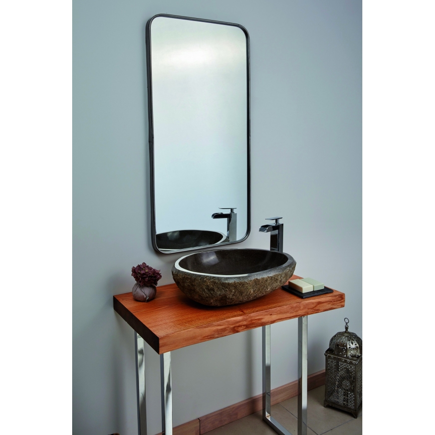 Bathco 00393 - RIO ovanpåliggande handfat 52x47 cm sten/grå