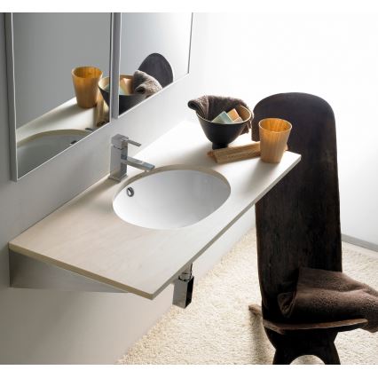Bathco 0053 - Infällt tvättställ ANCONA 55x41 cm porslin/vit