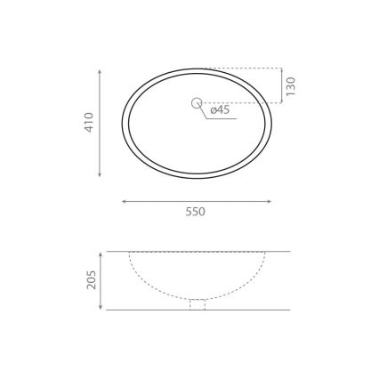 Bathco 0053 - Infällt tvättställ ANCONA 55x41 cm porslin/vit