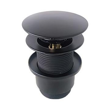Bathco 0212NE - Bottenventil för tvättställ utan överfyllning CLICK-CLACK Ø 6 cm matt svart