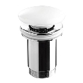 Bathco 0212PR - Bottenventil för tvättställ CLICK-CLACK utan överfyllnad, Ø 6 cm, blank vit