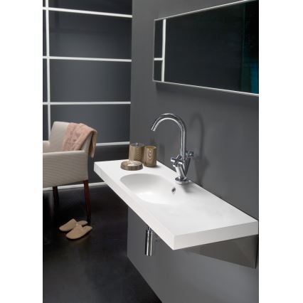 Bathco 0516 - Infällt tvättställ ICE 60x35 cm kompositharts/vit