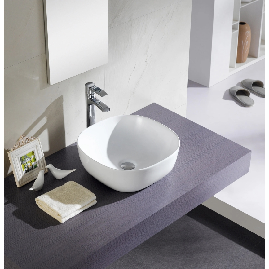 Bathco 4071 - Tvättställ för bänkskiva OLEA 41 x 41 cm porslin/vit