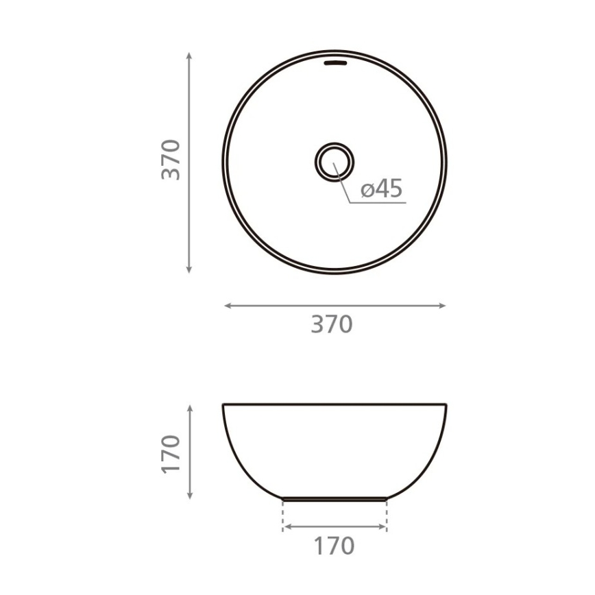 Bathco 4131 - Tvättställ för bänkskiva BARI Ø 37 cm, porslin/vit