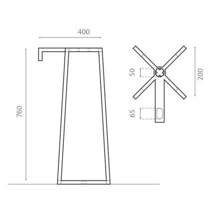 Bathco 8216 - Underrede till tvättställ VOLTA 76x40 cm stål/blank krom
