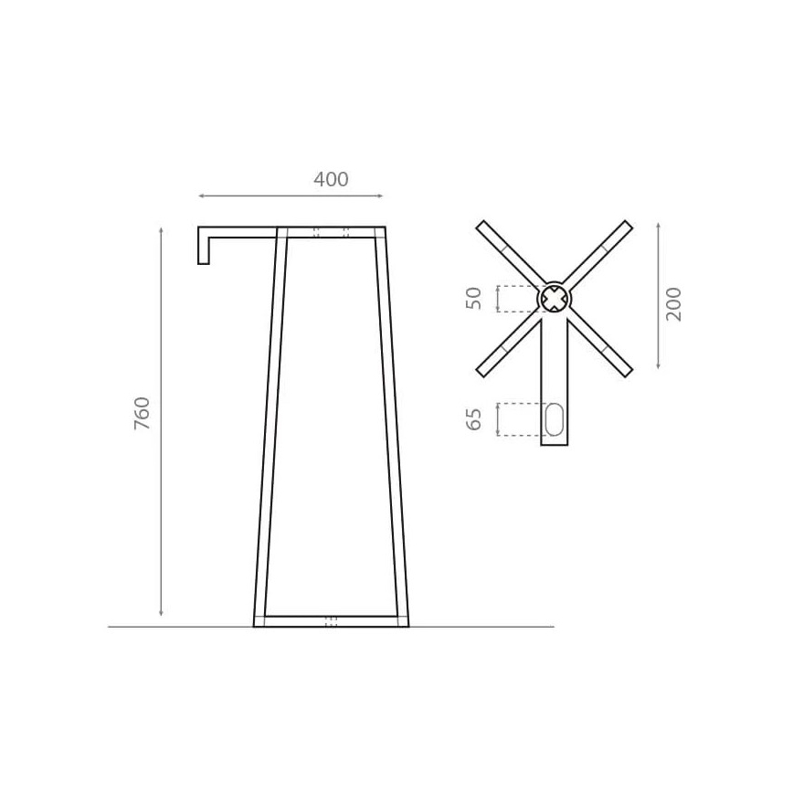 Bathco 8216 - Underrede till tvättställ VOLTA 76x40 cm stål/blank krom