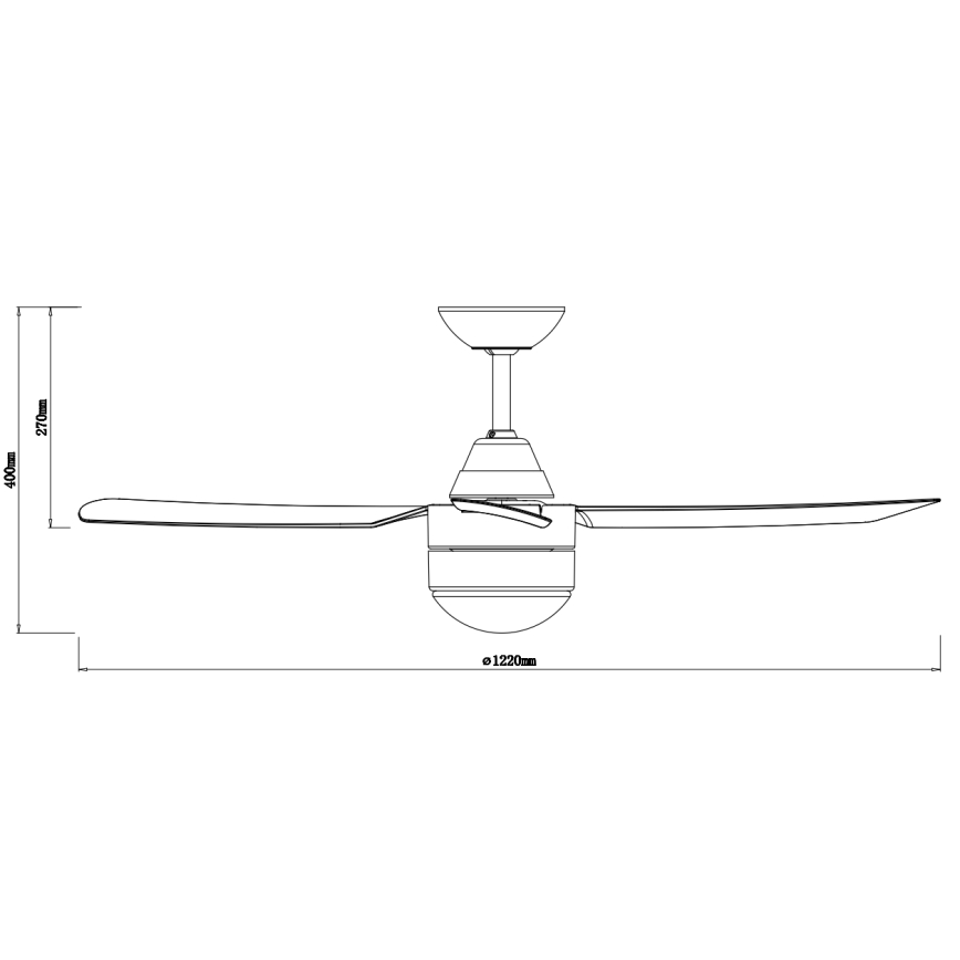 BAYSIDE 531017 - Takfläkt MEGARA 2xE14/15W/230V antracit + fjärrkontroll