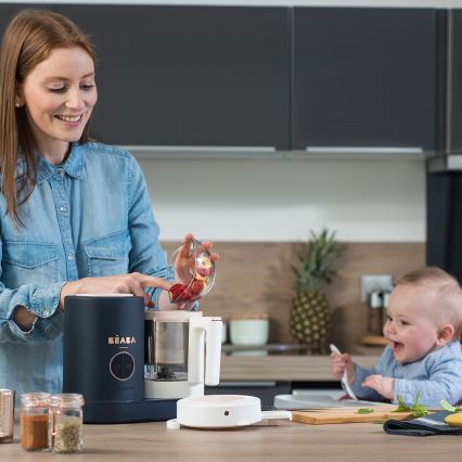 Beaba - Ångkokare 2-i-1 BABYCOOK NEO blå/vit