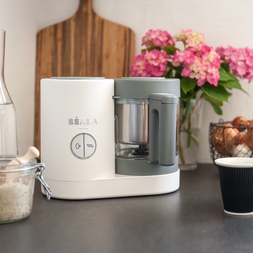 Beaba - 2-i-1 ångkokare BABYCOOK NEO vit/grå