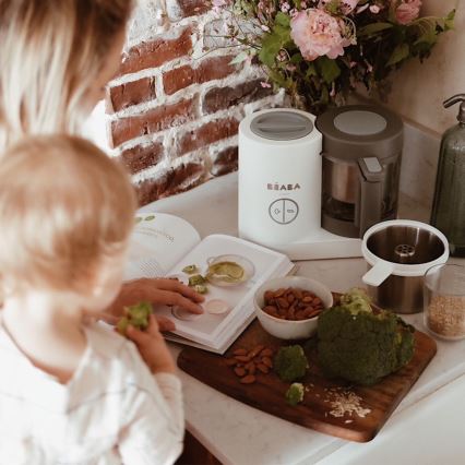 Beaba - 2-i-1 ångkokare BABYCOOK NEO vit/grå
