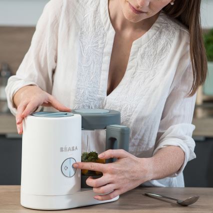 Beaba - 2-i-1 ångkokare BABYCOOK NEO vit/grå