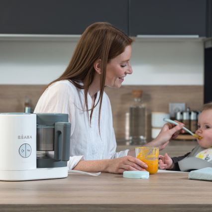 Beaba - 2-i-1 ångkokare BABYCOOK NEO vit/grå