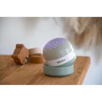 Beaba - Projektor med melodi PIXIE USB/5V 1300 mAh grön