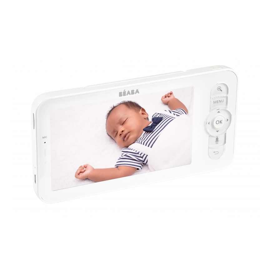 Beaba - Smart uppladdningsbar babyvakt med monitor ZEN NIGHT 720p 5V 4000 mAh Wi-Fi vit