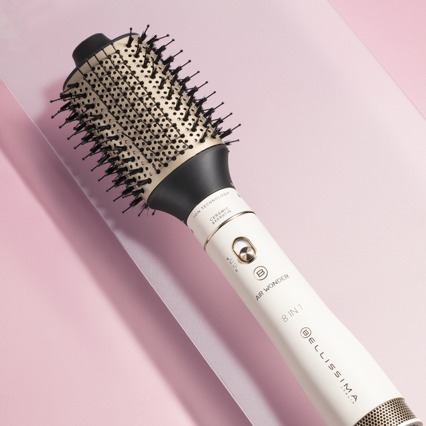 Bellissima 11847 - Varmluftsborste 8-i-1 AIR WONDER 1000W/230V vit/guld