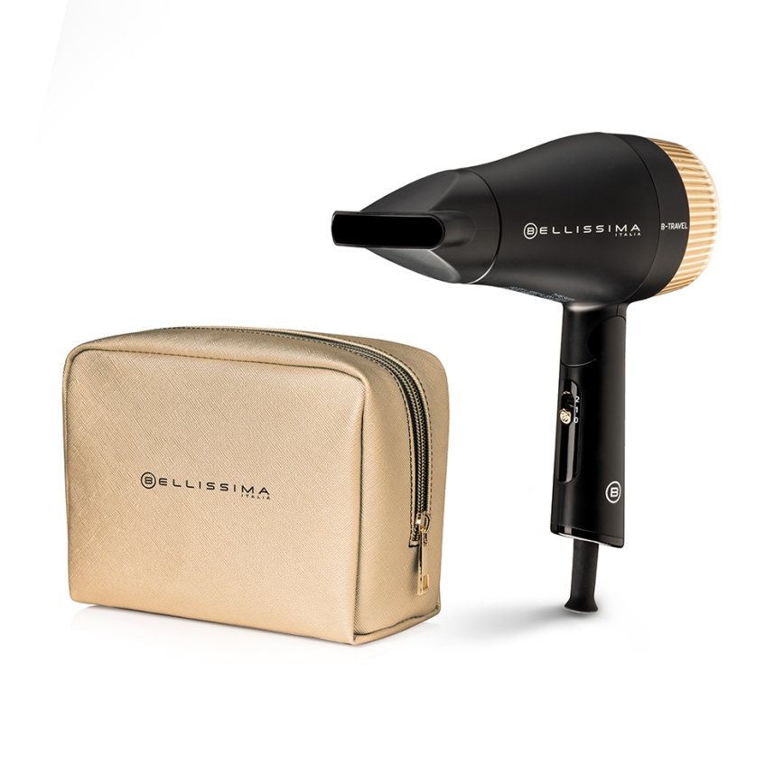 Bellissima 11872 - Resehårtork B-TRAVEL 1400W/230V svart/guld