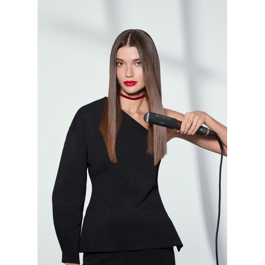Bellissima 11948 - Hårplattång med LCD-display, infraröd, 60W/230V, svart