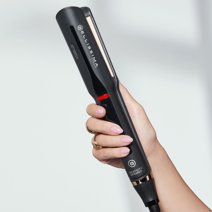 Bellissima 11948 - Hårplattång med LCD-display, infraröd, 60W/230V, svart