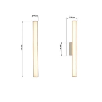 LED-belysning för badrumsspegel LINEA LED/8W/230V 3000/4000/6000K IP44 45 cm mattkrom