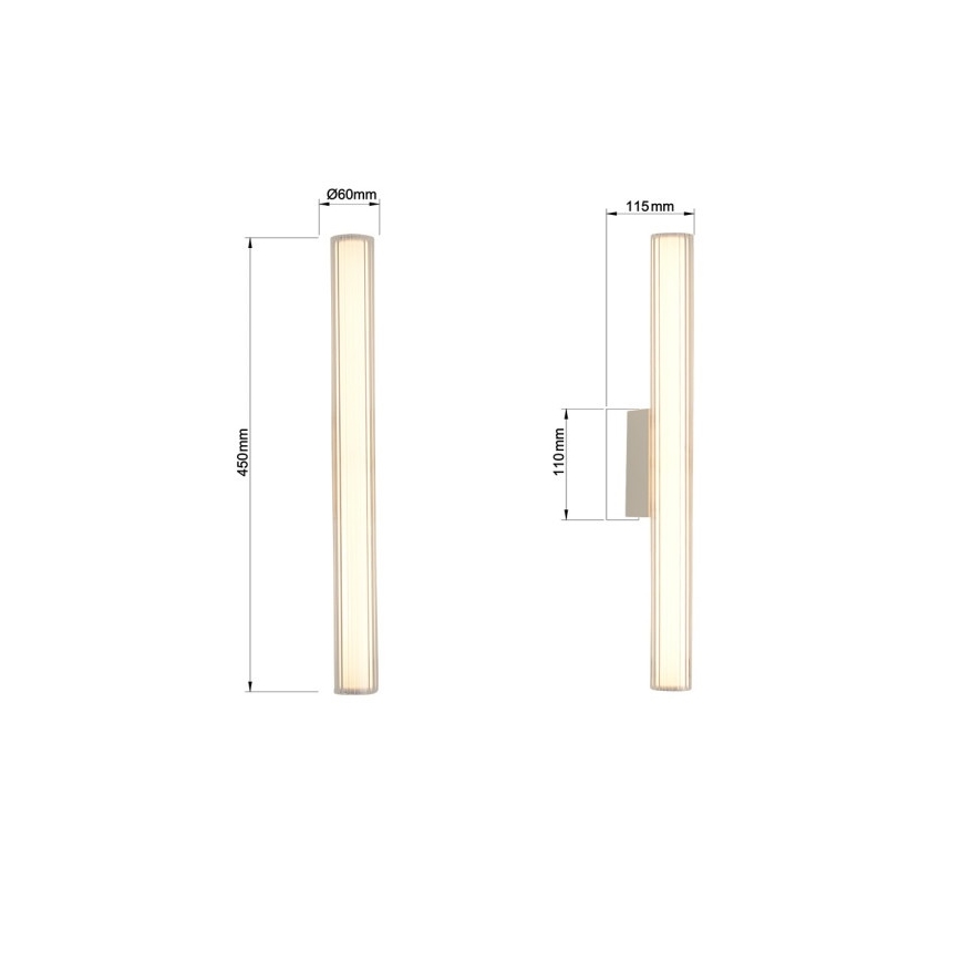 LED-belysning för badrumsspegel LINEA LED/8W/230V 3000/4000/6000K IP44 45 cm mattkrom