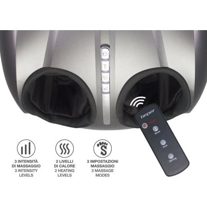 Beper - Shiatsu fotmassageapparat 36W/230V + fjärrkontroll