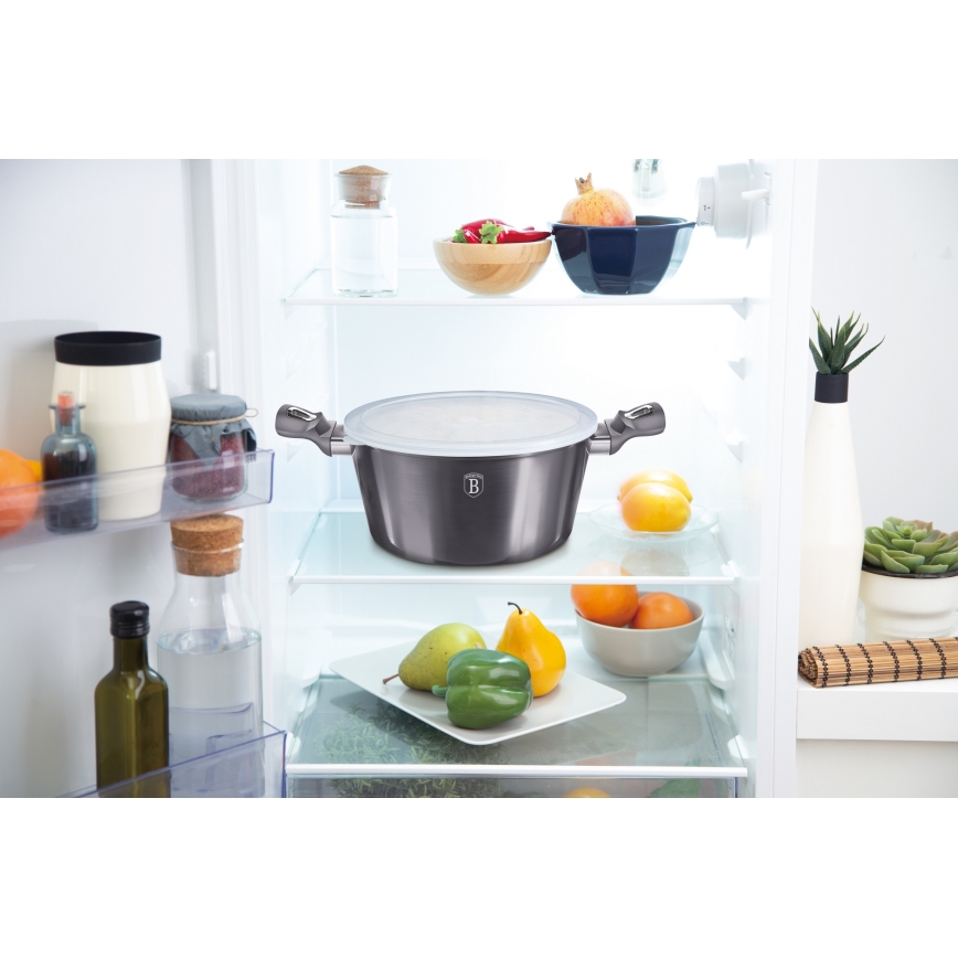 BerlingerHaus - Gryta med marmoryta + lock 20 cm svart