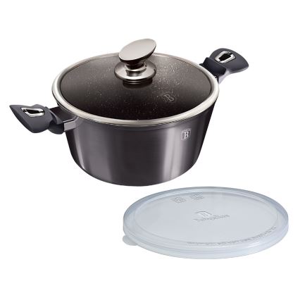 BerlingerHaus - Gryta med marmoryta + lock 20 cm svart