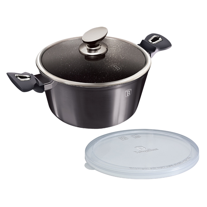 BerlingerHaus - Gryta med marmoryta + lock 20 cm svart