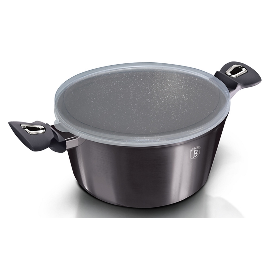 BerlingerHaus - Gryta med marmoryta + lock 20 cm svart