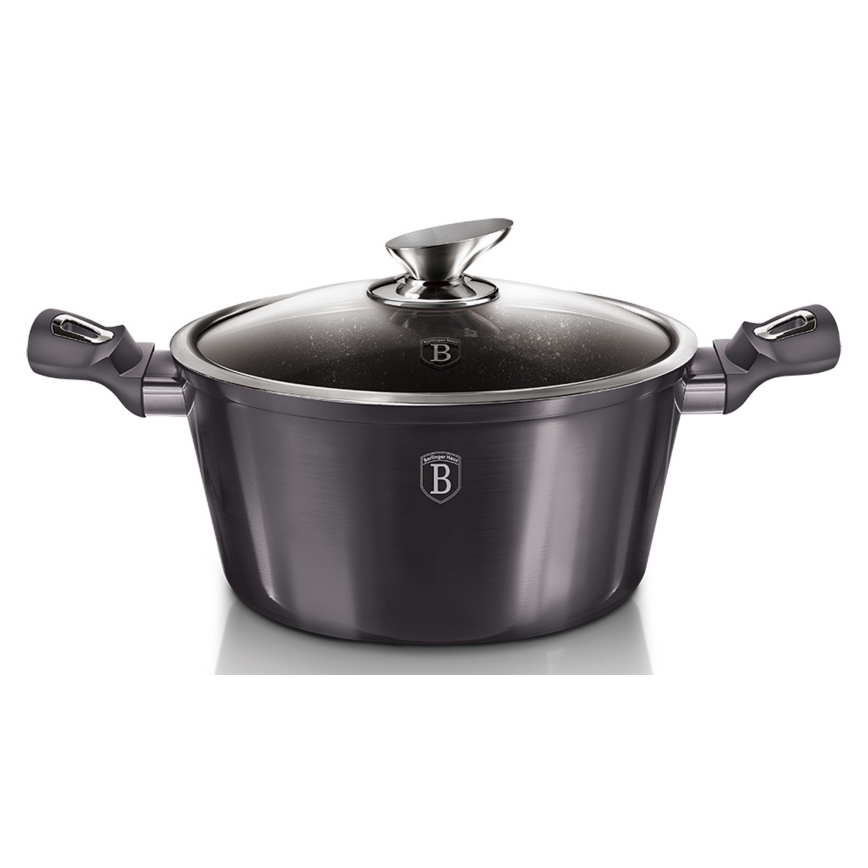 BerlingerHaus - Gryta med marmoryta + lock 20 cm svart