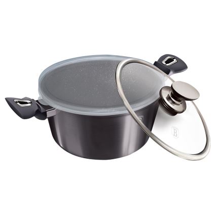BerlingerHaus - Gryta med marmoryta + lock 20 cm svart