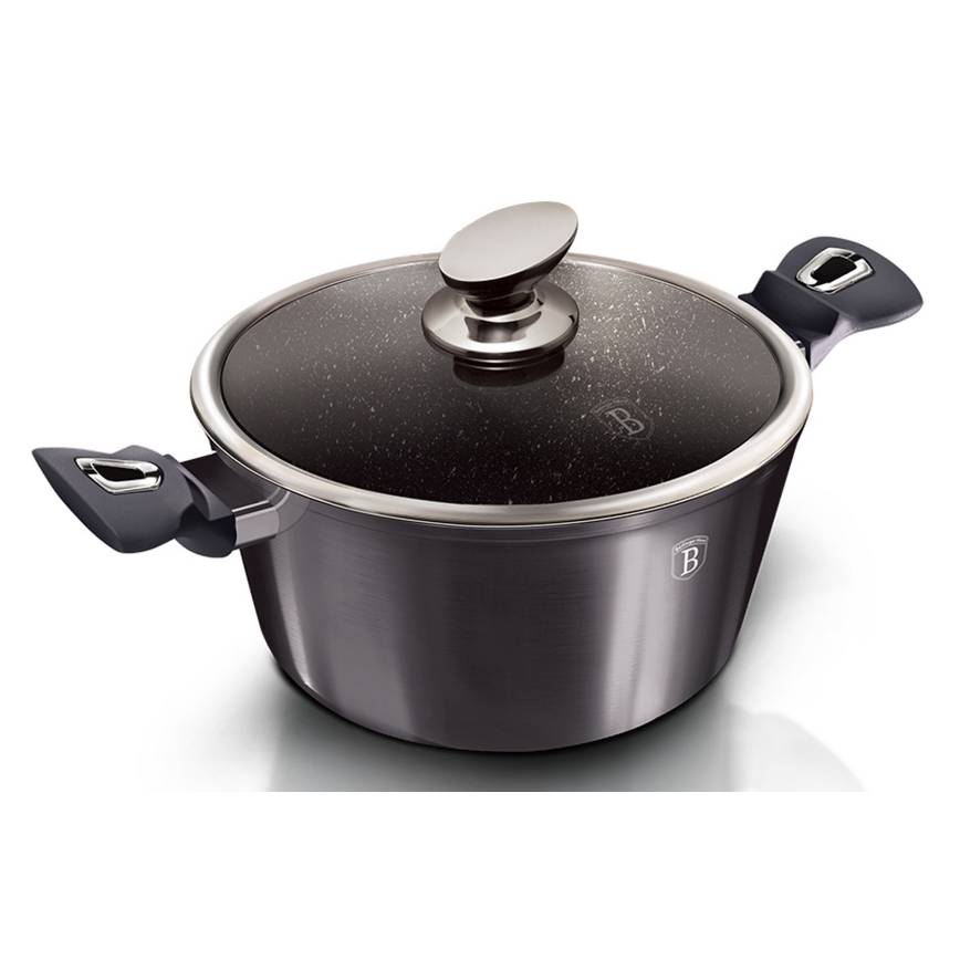 BerlingerHaus - Gryta med marmoryta + lock 20 cm svart