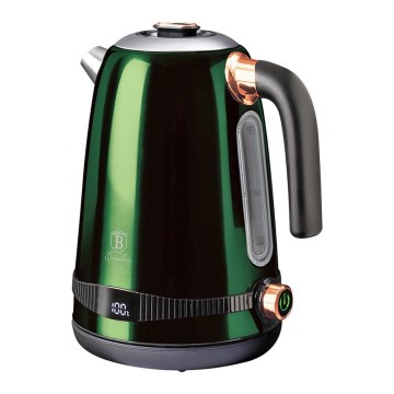 BerlingerHaus- Vattenkokare med termoregulering 1,7 l 2200W/230V rostfritt stål/grön