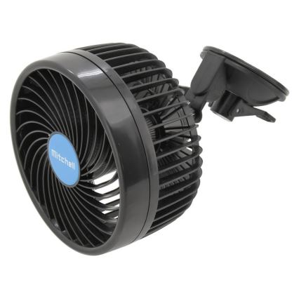 Bilfläkt med sugkopp 9W/12V svart