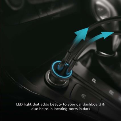 Billaddare Power Delivery 20W 12-24V/3A USB/C svart