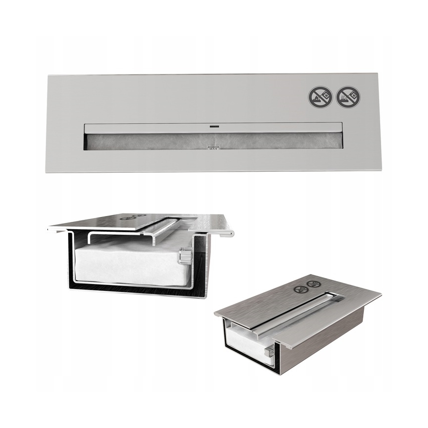 Kratki - BIO-eldstad 10x67 cm 3 kW svart