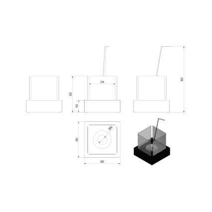Kratki - BIO-eldstad 30,3x30 cm 1 kW vit