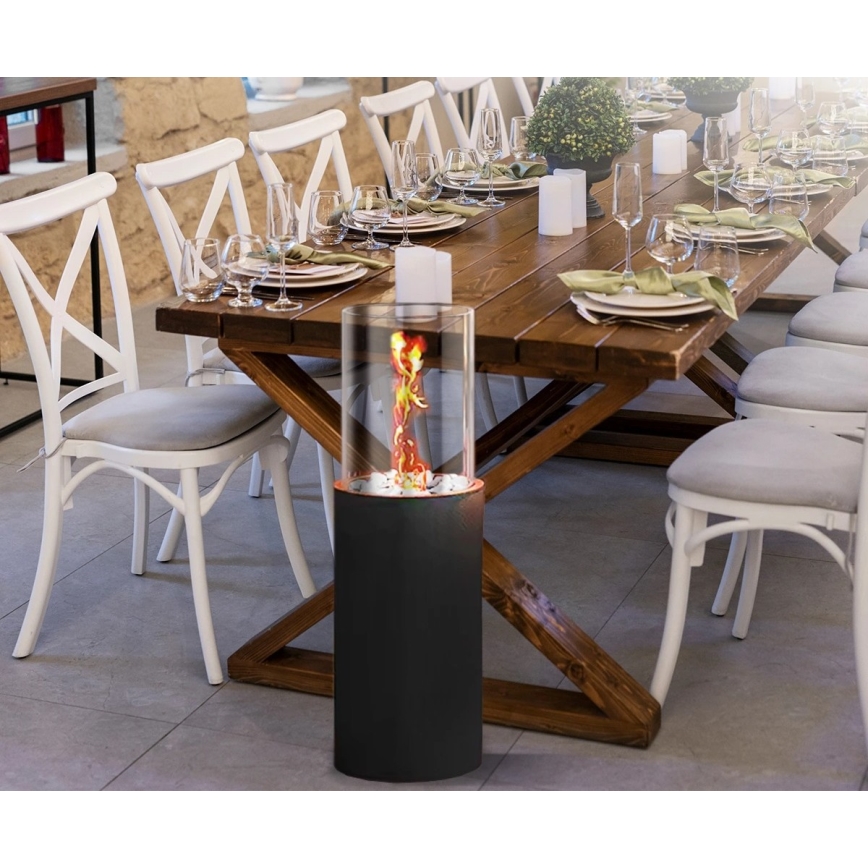 Bioetanolskamin ROMA 26,5 x 80,5 cm, 2 kW, svart + skyddshölje