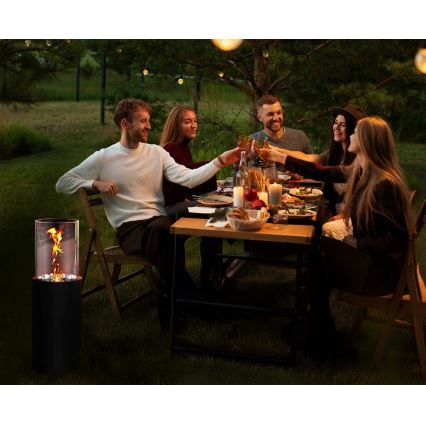 Bioetanolskamin ROMA 26,5 x 80,5 cm, 2 kW, svart + skyddshölje