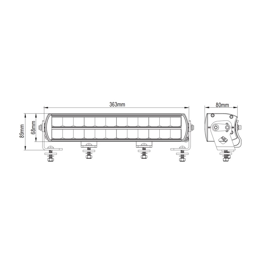 LED Bilbelysning för bil BLACK OFF ROAD LED/120W/9-36V IP69 6000K