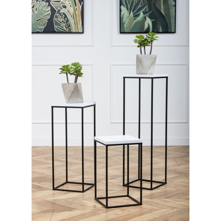 Blomsterställ BASICLOFT 40x24 vit/svart